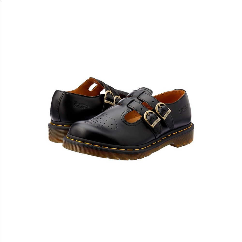Dr. Martens Women's 8065 Mary Jane Buckle Leather Shoe Black US 9 UK 7
